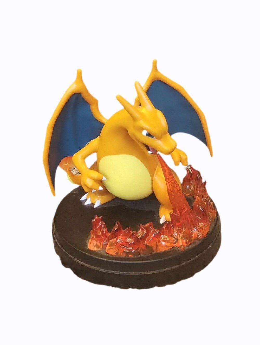 Charizard Figurine with Fiery Base - Orange and Blue